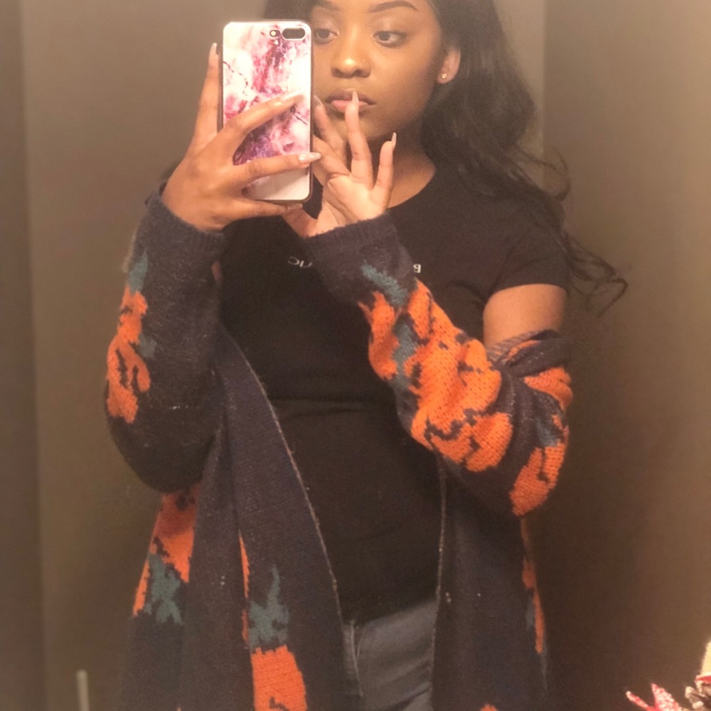 flower print cardigan